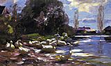 Ducks on a Riverbank on a Sunny Afternoon by Alexander Koester